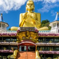 Golden buddha statue at Dambulla Royal Cave Temple and Golden Temple, Sri Lanka